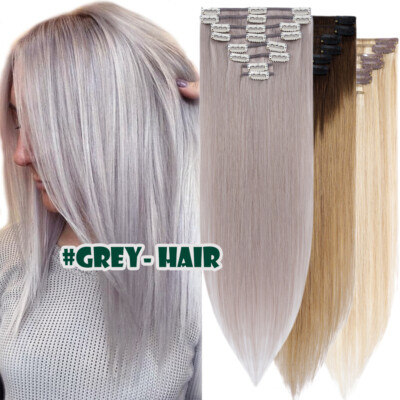 Clip In Extensions 8 Teilig SET 120g Remy Echthaar Haarverlängerung Voller Kopf