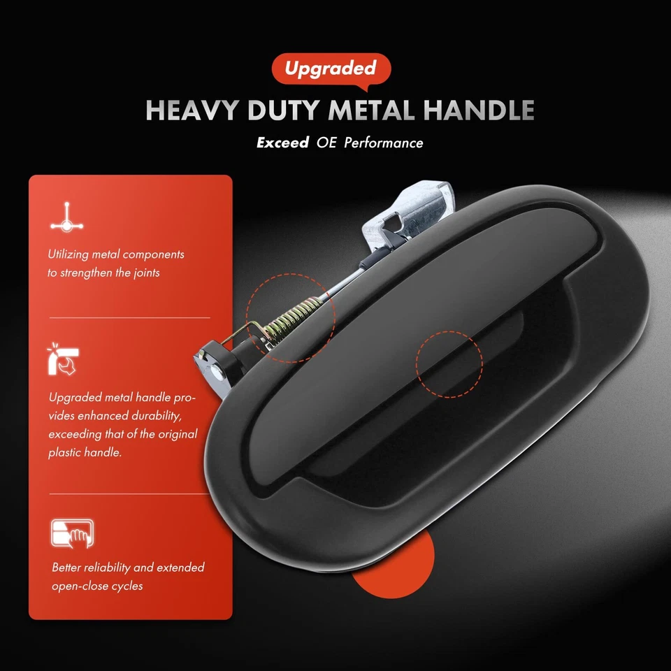 Manija de puerta exterior de metal mejorada para Ford F-150 Expedition 1997-2002 trasera izquierda Foto 3 de 4