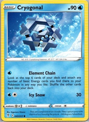 Pokemon Cryogonal Basic 043/203 Evolving Skies common