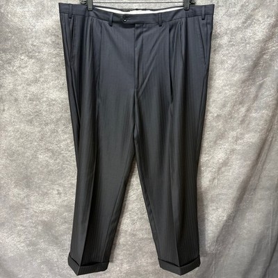 Pal Zileri Abito Privato Loro Piana Dress Pants Mens 56 Navy Blue Pinstripe Wool