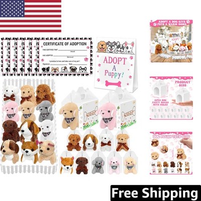Delightful 38-Piece Adopt A Puppy Party Favors with Stuffed Dogs & Certificates