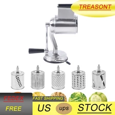 Rotary Cheese Grater Stainless Steel Hand Crank Vegetable Food Chopper Shredder
