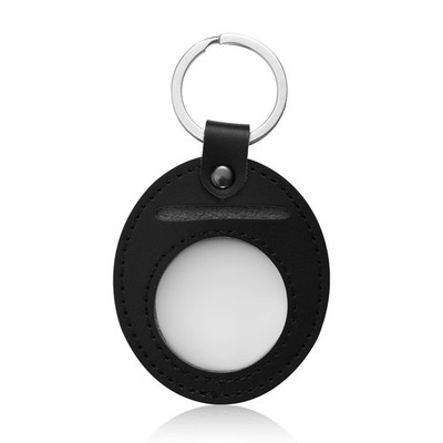 BOXOB Leather AA Coin Holder Keychain, Scratchproof, 9.5x5.5x3.5cm, Black