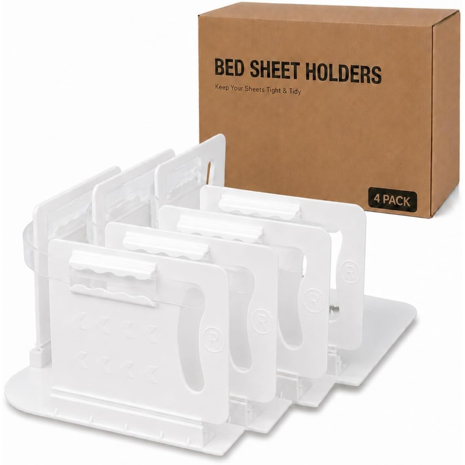 4PCS Fitted Sheet Holder Straps, Keep Sheets Firm & Tight, Easy Install Lock