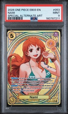Nami SP EB03 PSA 9 One Piece TCG EB03-053 Heroines Alt Art English 10