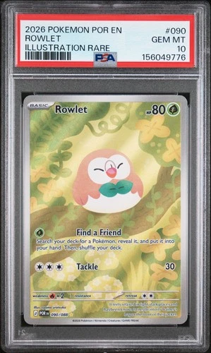 2026 POKEMON POR EN-PERFECT ORDER ILLUSTRATION RARE #090 ROWLET PSA 10