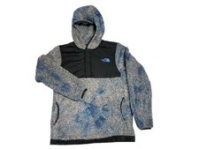 The North Face Girls Fleece Hoodie Jacket Blue Gray Sherpa Size M 10/12