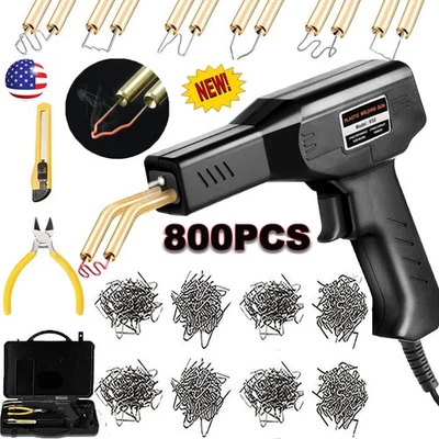 WRDLOSY Plastic Welder Kit Soldering Hot Stapler Bumper Repair Welding Gun 800 Staples