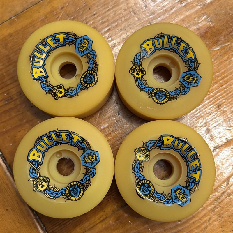 Santa Cruz Speed Wheels NOS Vintage Bullet Skateboard 92a 63mm OG 1980’s Yellow
