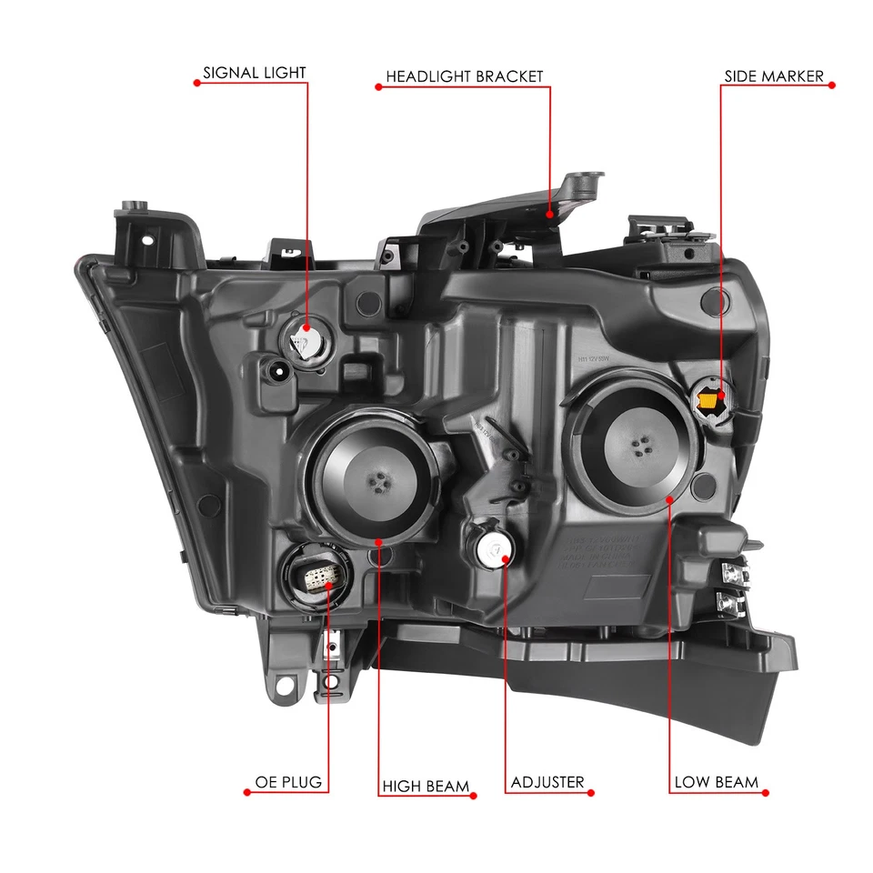 Fit 19-24 Ram 1500 Black Housing Amber Corner Headlights Assembly Factory Style - Image 4 of 4