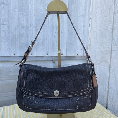 COACH Y2K Chelsea Flap Bag Brown Pebble Leather F12336