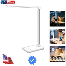 LED Desk Lamp Dimmable Table Lamp Reading Lamp with USB Charging Port, 5 Ligh...