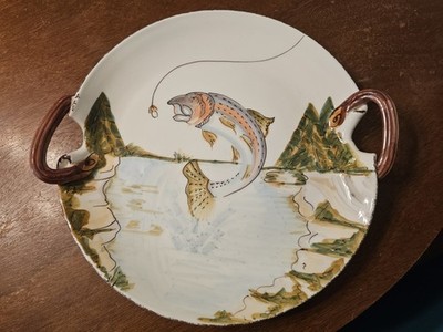 Vietri Fish Wildlife Handled Chop Plate 15'' Ceramic Discontinued Retail $249.95