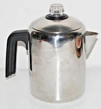 Vintage Faberware Stove Top Stainless Steel Percolator # L7680 Classic Series