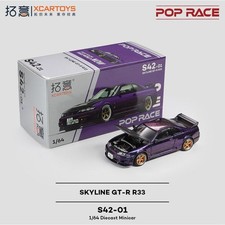 Pop Race Xcartoys 1:64 Nissan Skyline GTR R33 Diecast Model Car Toy Vehicle