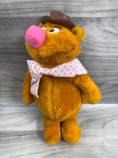 VINTAGE FISHER PRICE FOZZIE BEAR 1976 MUPPETS PLUSH DOLL 851 WITH HAT VGUC 14