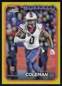 2024 Topps Chrome Yellow Refractor Rookie #209 Keon Coleman /75 Buffalo Bills
