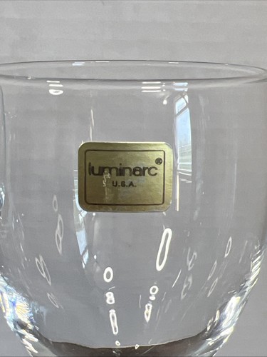 Set Of 4 Vintage Luminarc Cobalt Blue Stem 8” Water Wine Glasses Excellent - Picture 8 of 12