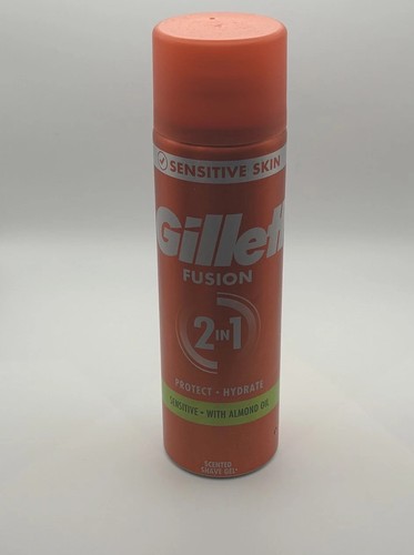 Gillette Fusion 2 in 1 Sensitive Skin Shave Gel with Almond Oil