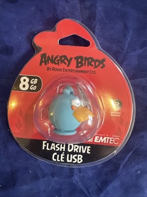 Emtec Angry Birds 8GB USB Flash Drive Blue Bird NEW Sealed