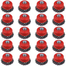 20-Piece Wire Cup Brush for Angle Grinders 4 Inch Knotted 5/8 Inch Arbor Heavy R