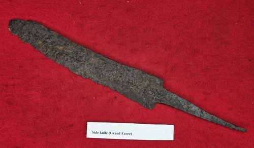 EXCAVATED CIVIL WAR RELIC SIDE KNIFE  FROM BATTLE OF GRAND ECORE LOUISIANA