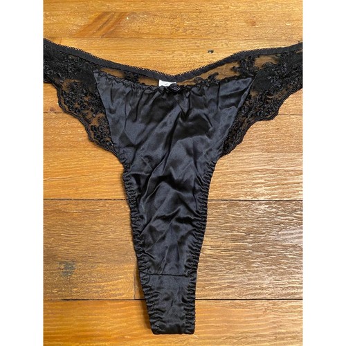 Victoria’s Secret M vintage NWT Black Silk Lace lingerie Elegant Sexy - Picture 2 of 5
