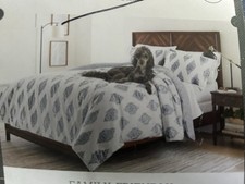 Threshold Blue White Family Friendly Cotton Duvet Cover Set King