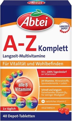 Abtei Multivitamine A-Z Vitamin C Ergänzung Tabletten Vitalität 60 Stück