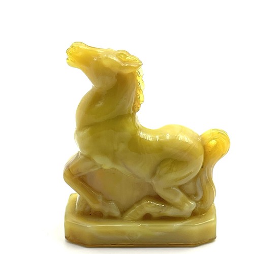 Boyd Art Glass Joey Horse Sunburst Slag Yellow Orange UV Glows Figurine - Picture 13 of 18