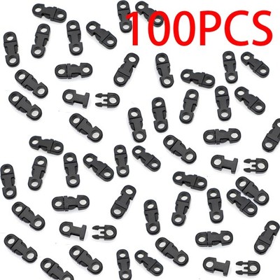 100PCS Buckles Black For Paracord Bracelets Plastic Safety Clasp Side Release