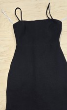 Lulus Mid Dress Size S Black Island Time Ruffled Bottom Spaghetti Strap 