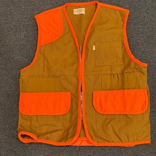 Vtg SafTbak Hunting Vest Men Orange Shooting Shell Holder Duck Canvas Game Bag