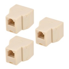 Phone Jack Splitter 6P4C Male to 2 Female Way Socket Adapter 3Pcs