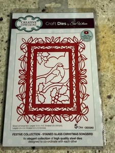 NIP Creative Expressions Craft Dies - STAINED GLASS CHRISTMAS SONGBIRD