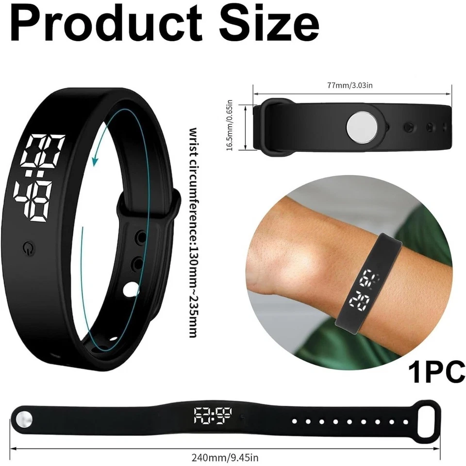 Silent Vibrating Alarm Wristband Watch for Deep Sleepers - Ideal Potty Reminder - Image 2 of 4