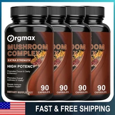 1-4 Packs Mushroom Complex Supplement - 10 Mushrooms Lions Mane, Reishi Pills US