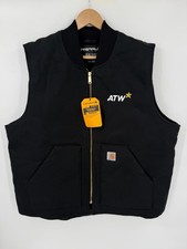 NEW Carhartt Mens XL Relaxed Fit Firm Duck Insulated Vest Rib Collar 0V0001-M