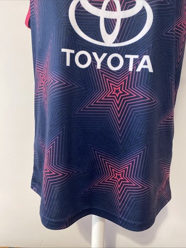 NRL North Queensland Cowboys 2020 NRL Men’s Navey Training Singlet Medium Shirt - Picture 6 of 19