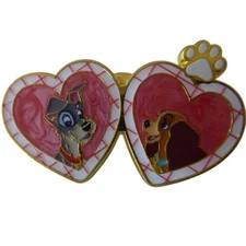 Disney Trading Pin 178769    Loungefly - Lady and Tramp - Animals Heart Lockets 