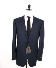 $4,995 Ermenegildo Zegna Blue Check "15 MILMIL 15" Wool Suit 48L