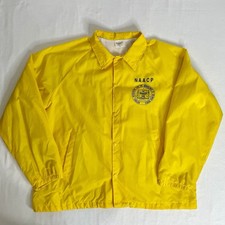 Vtg NAACP Adult Lightweight Yellow Windbreaker Jacket Sz XL