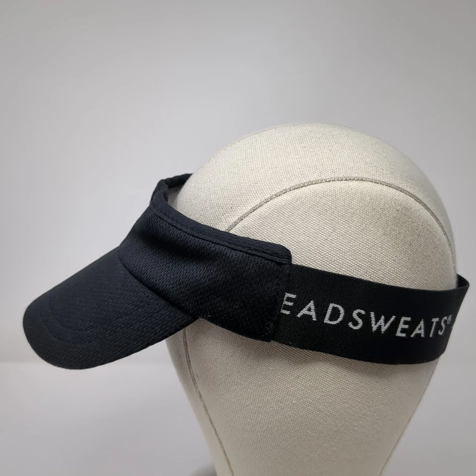 Headsweats Fitted Visor Hat Black One Size Embroidered Stretch Outdoor - Image 3 of 4
