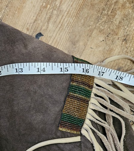 VTG Double D Ranch Wear Beaded Suede Leather Military Western Jacket Fringe XS - Picture 12 of 13