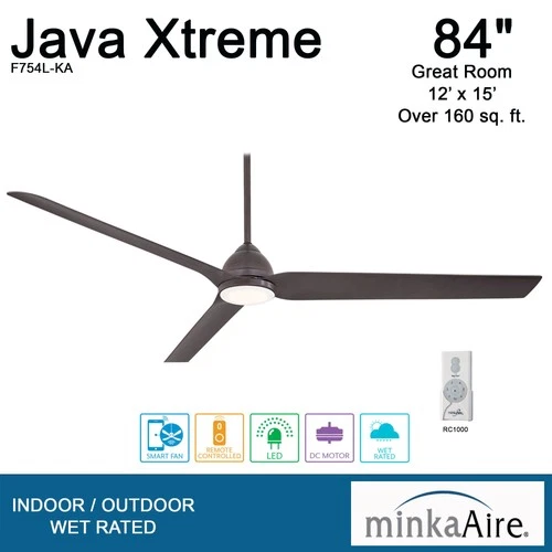 Minka Aire Java Xtreme 84"  - Kocoa 3-Blade Remote Control - Picture 4 of 5