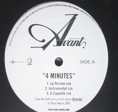 Avant , 4 Minutes, (12'', Single, Promo), NM or M-, 3863562328