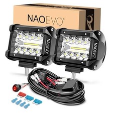 4 Inch LED Pod Lights, Spot Flood LED Fog/Driving/Off Road Lights with 2 White