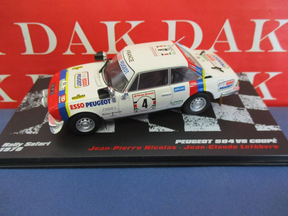 Die cast 1/43 Modellino Auto Peugeot 504 V6 Coupe Rally Safari 1978 J-P. Nicolas - Immagine 2 di 4