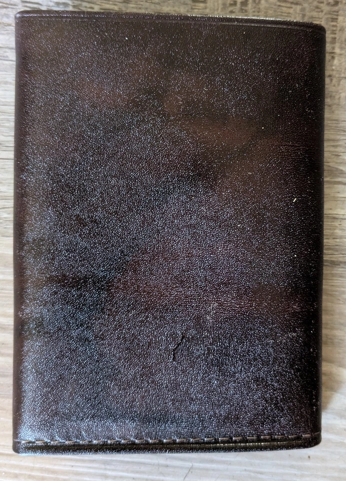 Cartera de cuero marrón Rolfs de colección 1985 triple pliegue cuero de vaca nueva con etiquetas Foto 2 de 4