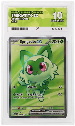 Sprigatito EX 251/217 ACE Ascended Heroes Pokemon ACE 10 Gem Mint